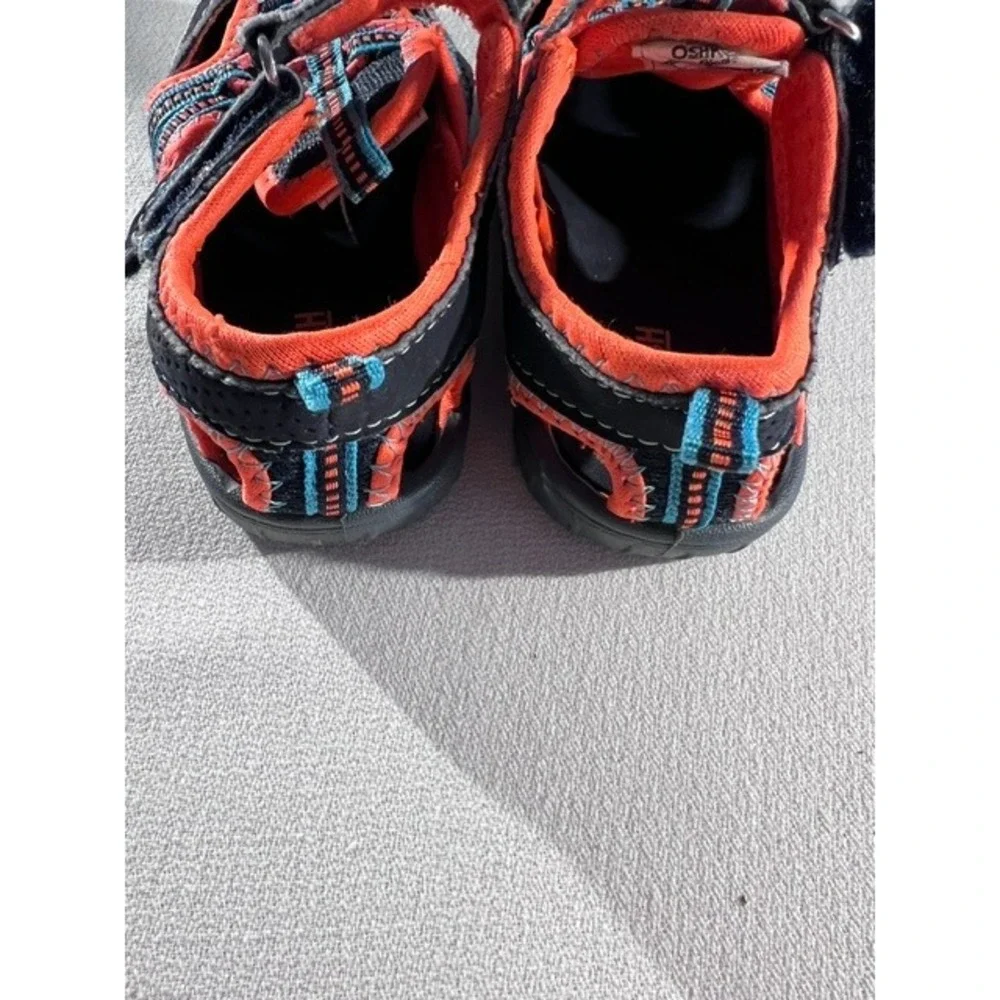 OshKosh B'gosh Water Sandals Kids Size 9 Black Orange Good JAX2-B Sporty